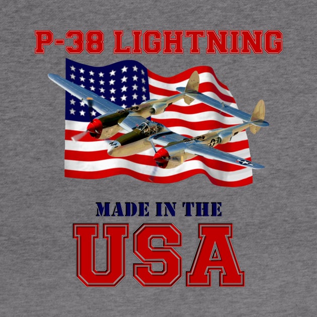 P-38 Lightning Made in the USA by MilMerchant